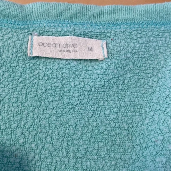 Adorable Teal Distressed Sweatshirt - Picture 3 of 5